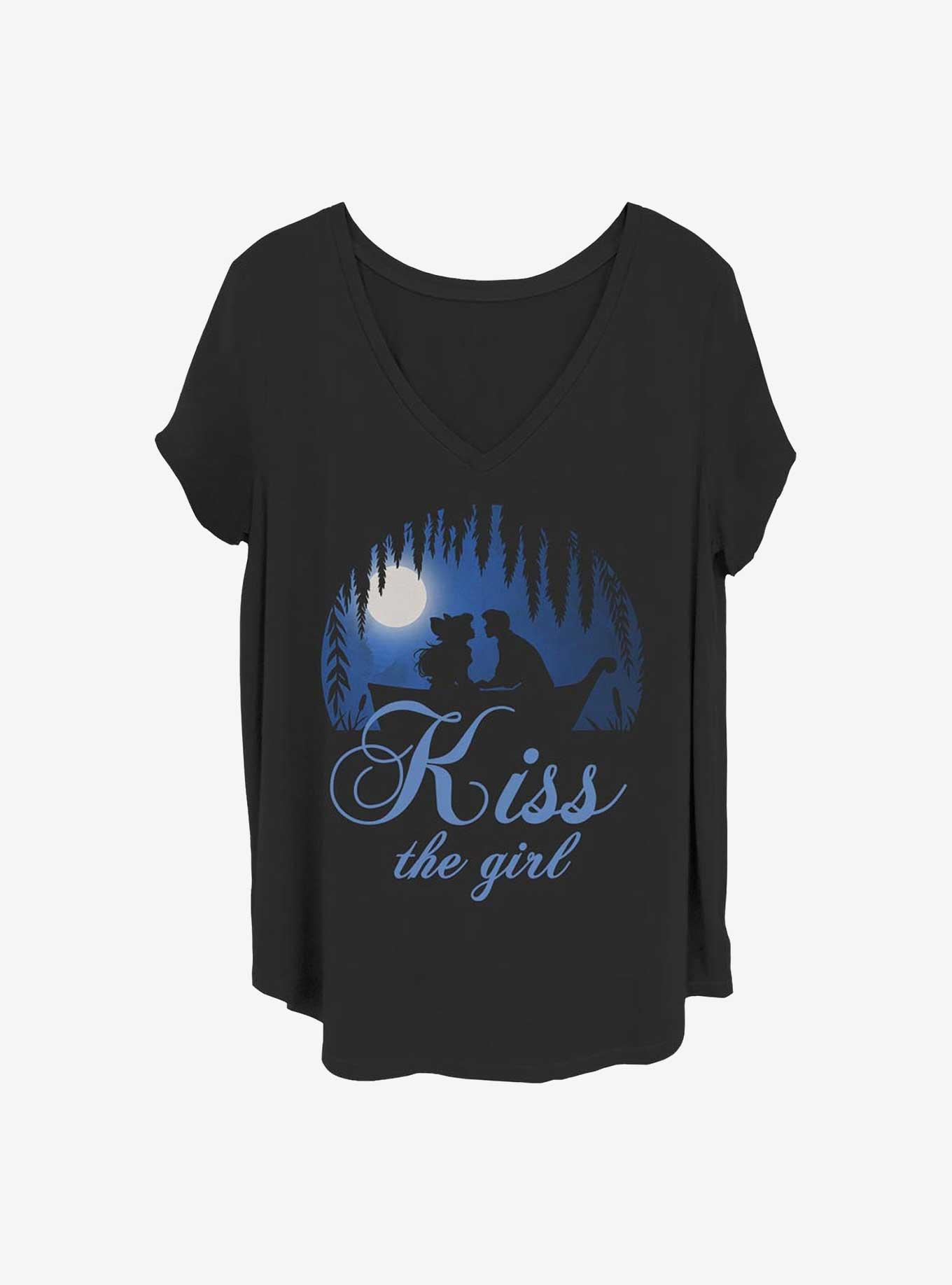 Disney The Little Mermaid Kiss The Girl Girls T-Shirt Plus Size, BLACK, hi-res