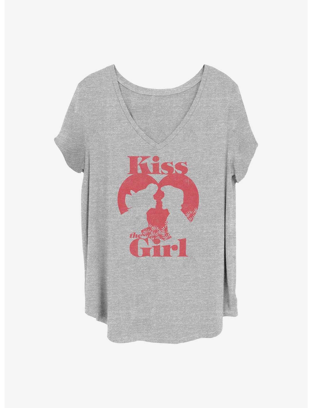 Disney The Little Mermaid Kiss The Girl Girls T-Shirt Plus Size, HEATHER GR, hi-res