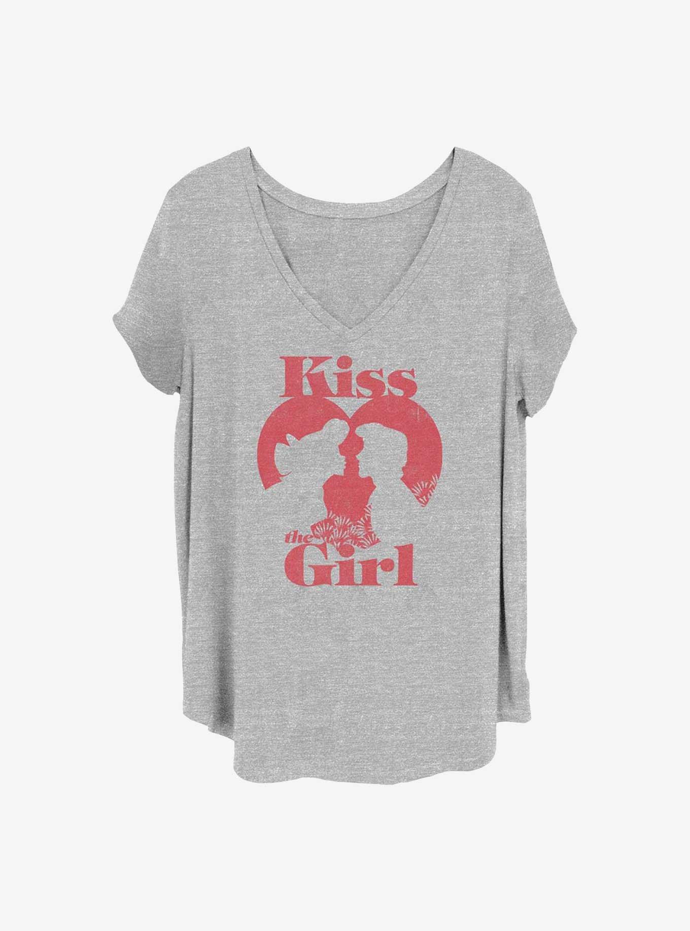 Disney The Little Mermaid Kiss The Girl Girls T-Shirt Plus Size, HEATHER GR, hi-res