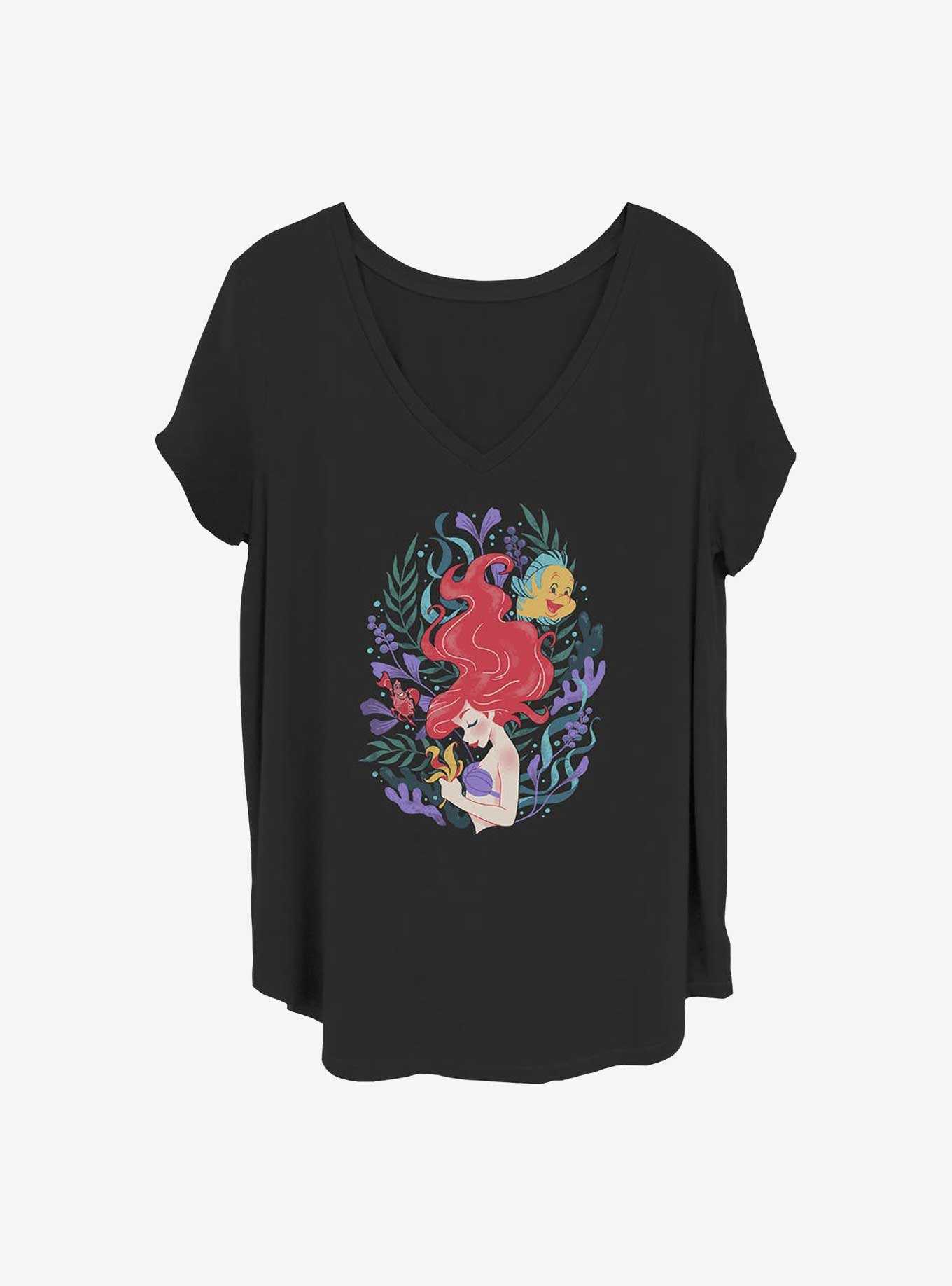 Disney The Little Mermaid Leafy Ariel Girls T-Shirt Plus Size, , hi-res