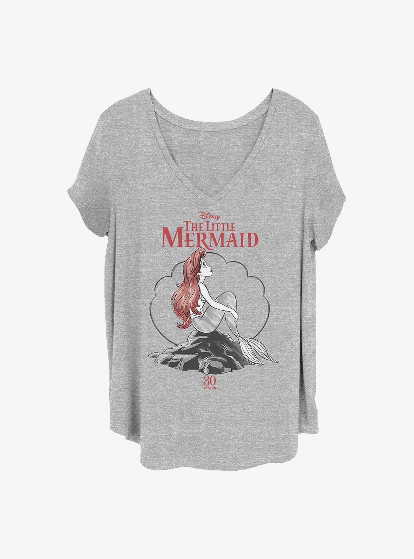 Disney The Little Mermaid Sketch Mermaid Anniversary Girls T-Shirt Plus Size, HEATHER GR, hi-res