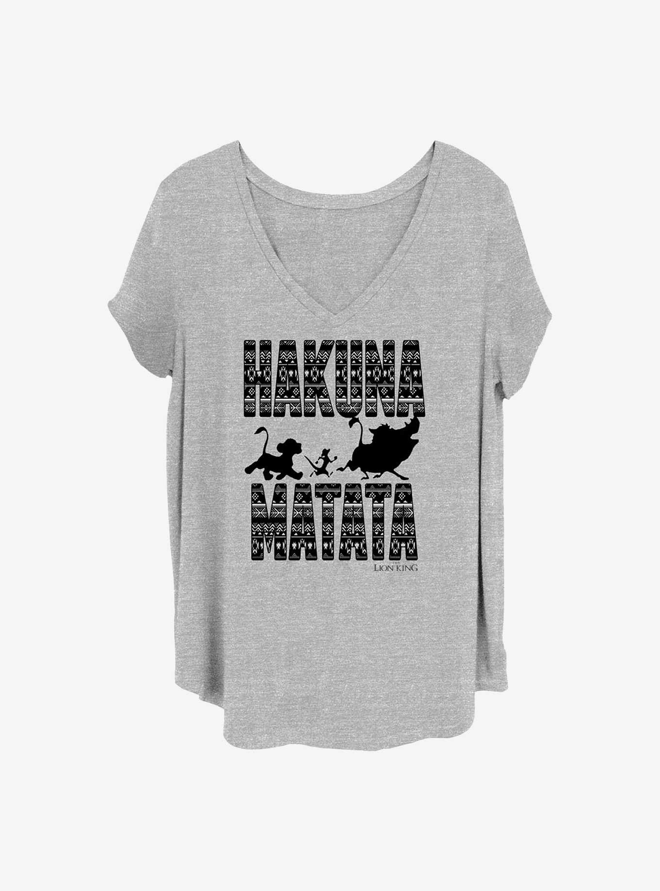 Disney The Lion King Hakuna Print Girls T-Shirt Plus Size, HEATHER GR, hi-res