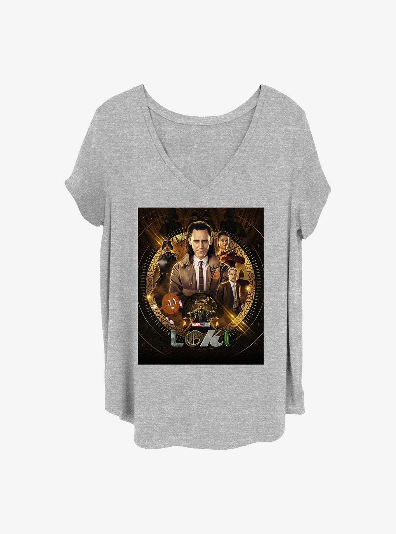 Marvel Loki Poster Girls T-Shirt Plus Size, HEATHER GR, hi-res