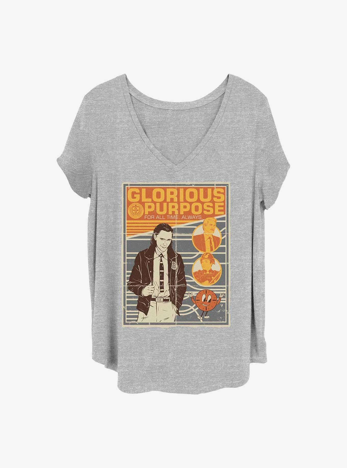 Marvel Loki Propaganda Girls T-Shirt Plus Size, HEATHER GR, hi-res