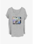 MTV Paisley MTV Watercolor Girls T-Shirt Plus Size, HEATHER GR, hi-res