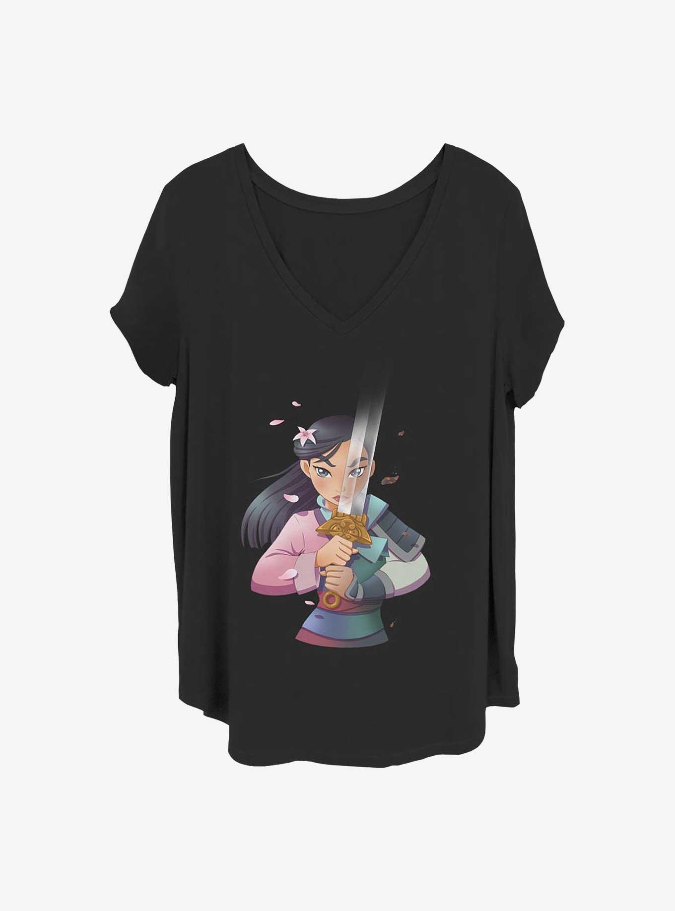 Disney Mulan Anime Mulan Girls T-Shirt Plus Size, BLACK, hi-res