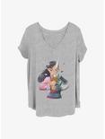Disney Mulan Anime Mulan Girls T-Shirt Plus Size, HEATHER GR, hi-res