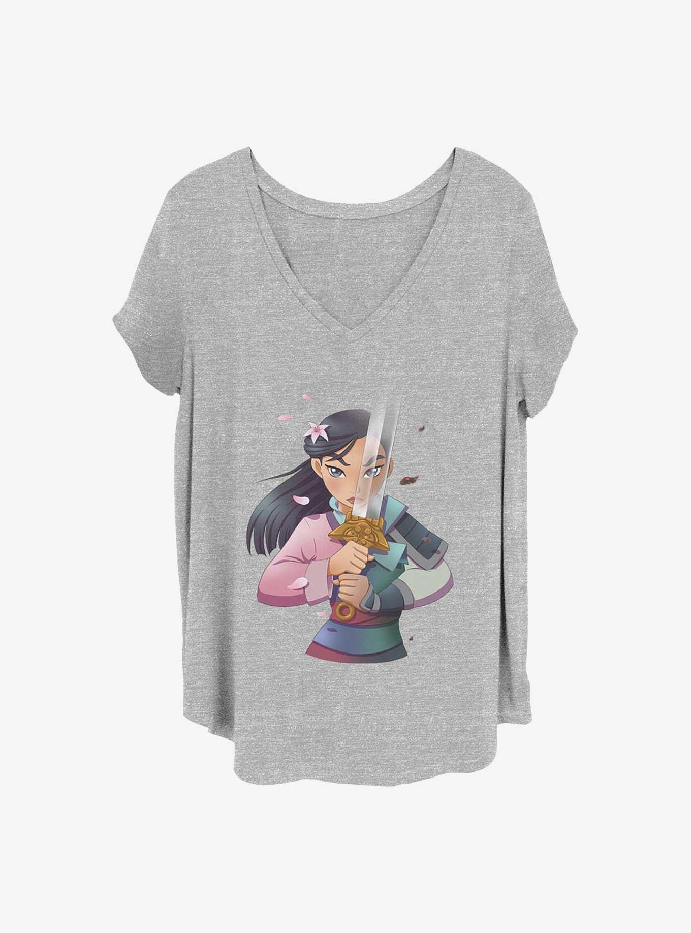 Disney Mulan Anime Mulan Girls T-Shirt Plus Size, HEATHER GR, hi-res