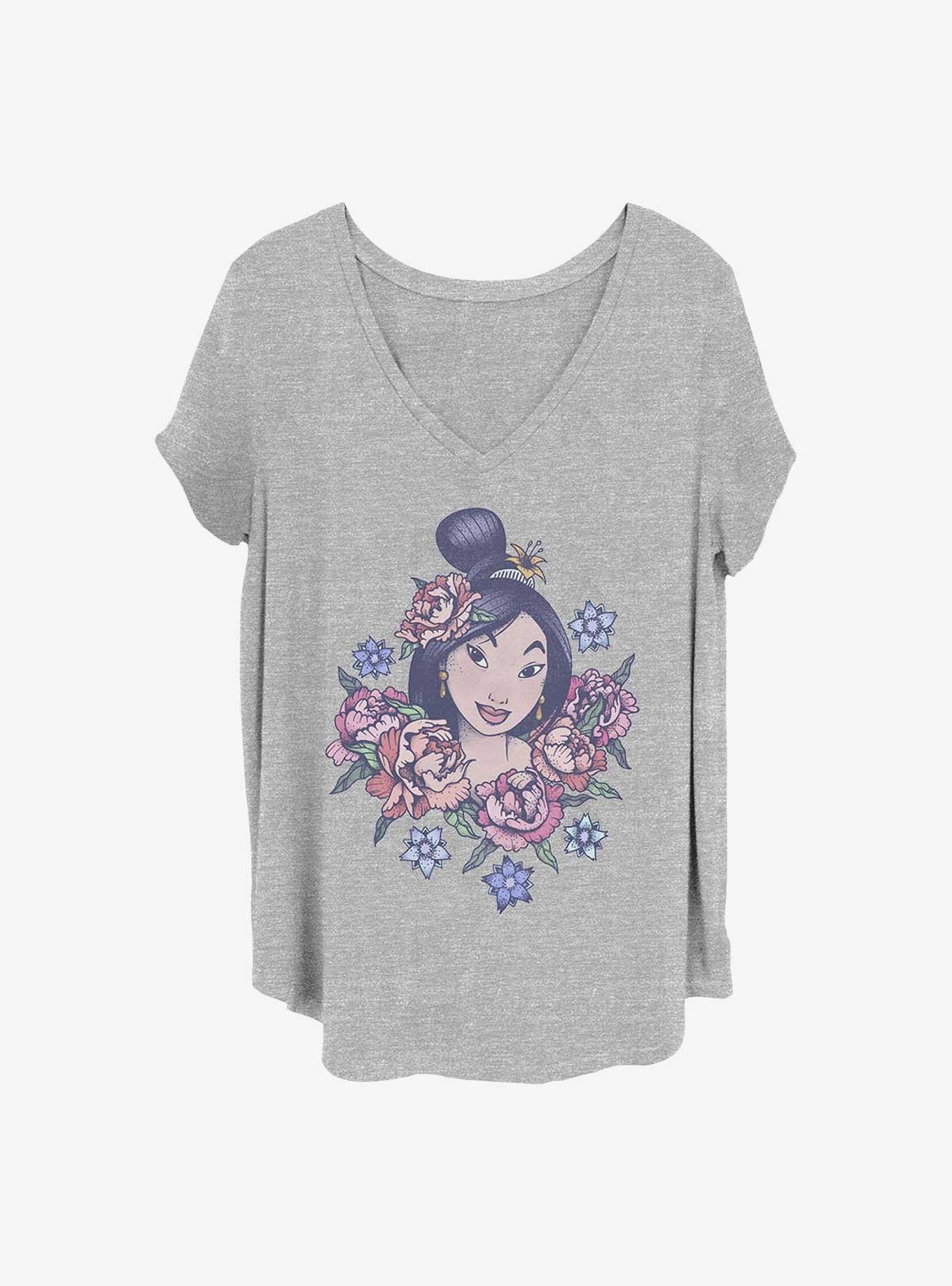 Disney Mulan Floral Mulan Girls T-Shirt Plus Size
