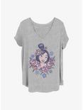 Disney Mulan Floral Mulan Girls T-Shirt Plus Size, HEATHER GR, hi-res