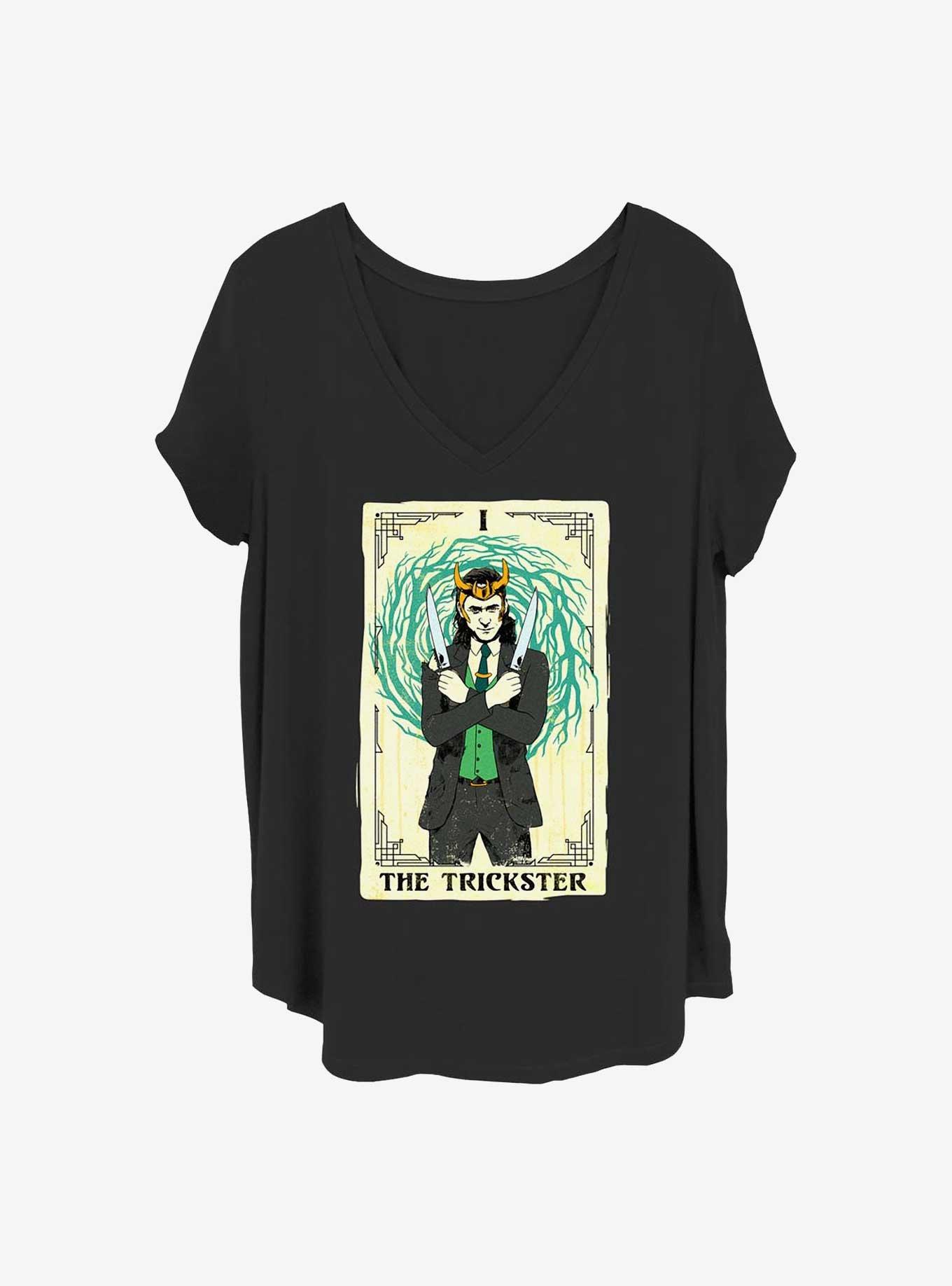 Marvel Loki Trickster Tarot Girls T-Shirt Plus