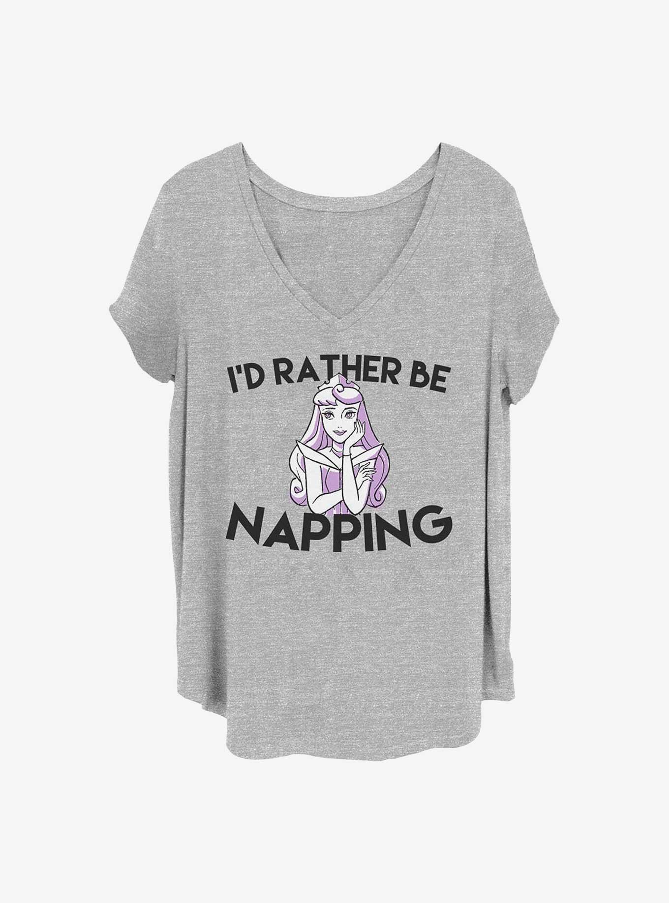 Disney Sleeping Beauty I'd Rather Be Napping Girls T-Shirt Plus Size, HEATHER GR, hi-res
