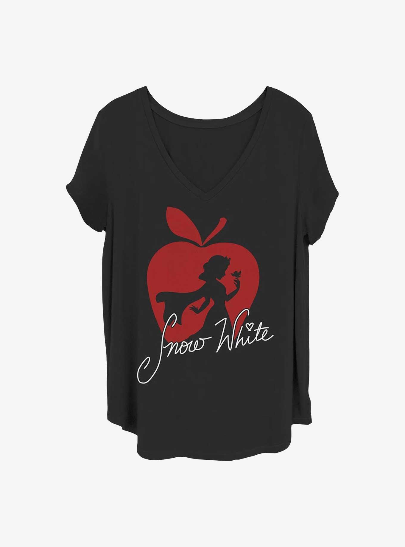 DIsney Snow White and the Seven Dwarfs Snow White Silhouette Girls T-Shirt Plus Size, BLACK, hi-res