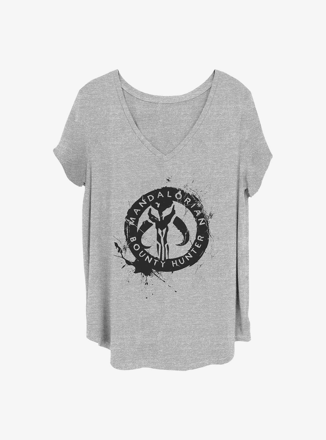 Star Wars The Mandalorian Painted Skull Girls T-Shirt Plus Size, HEATHER GR, hi-res
