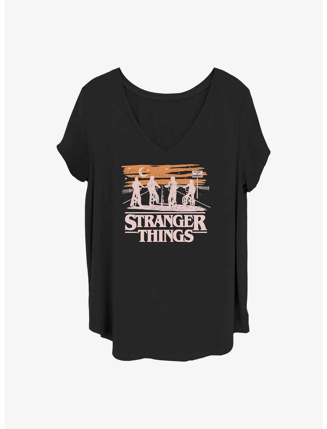 Stranger Things Drawing Girls T-Shirt Plus Size, BLACK, hi-res