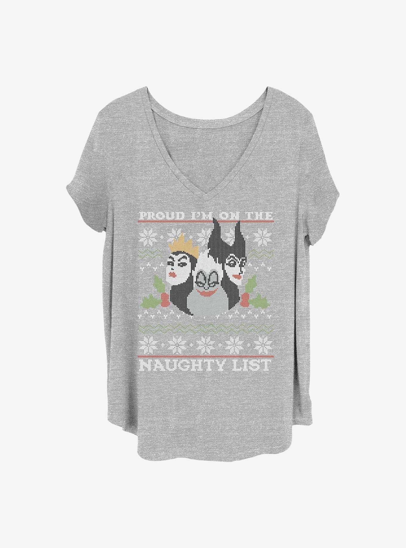 Disney Villains Naughty And Proud Girls T-Shirt Plus Size, HEATHER GR, hi-res