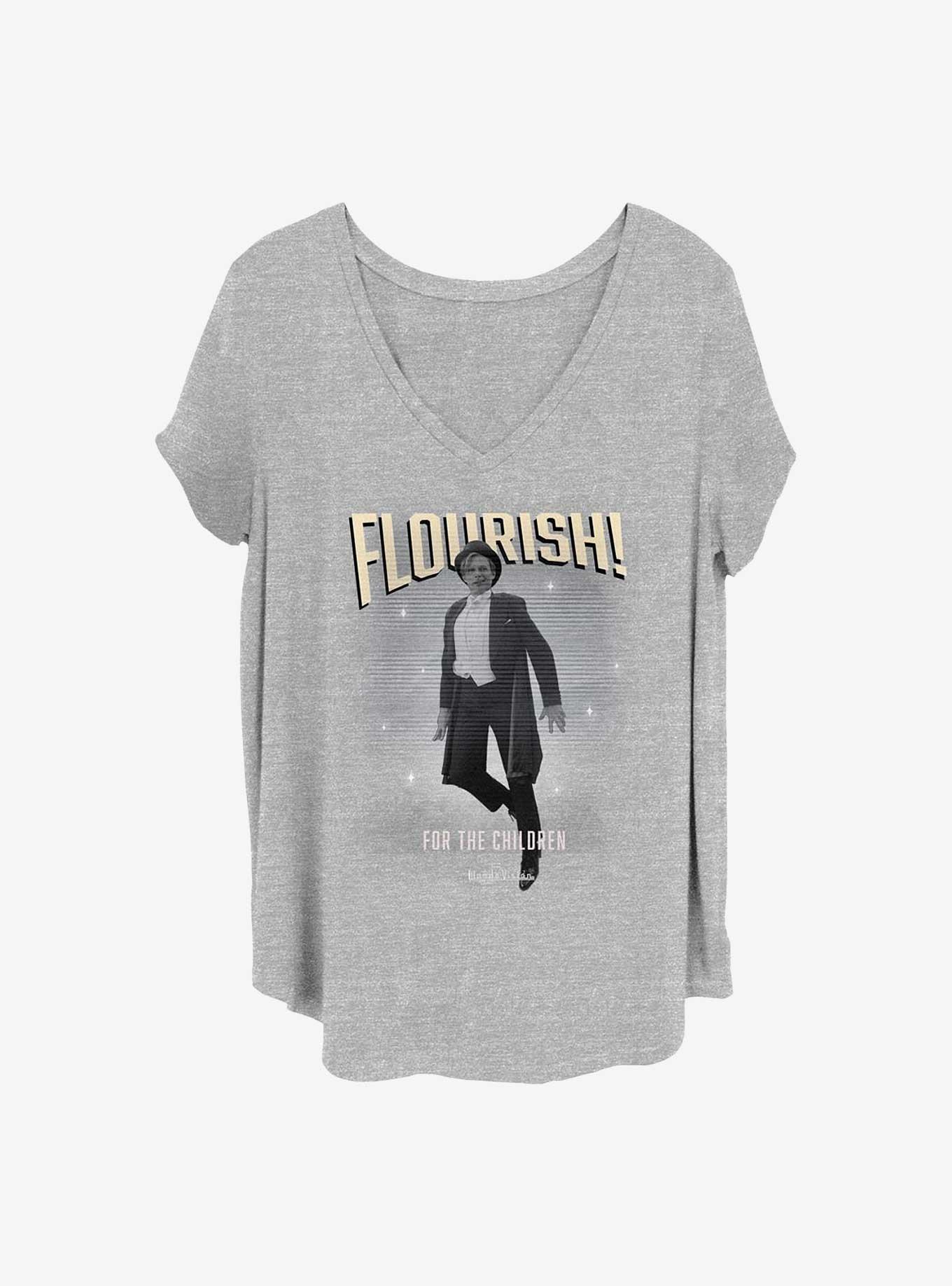 Marvel WandaVision Flourish Vision Girls T-Shirt Plus Size, HEATHER GR, hi-res