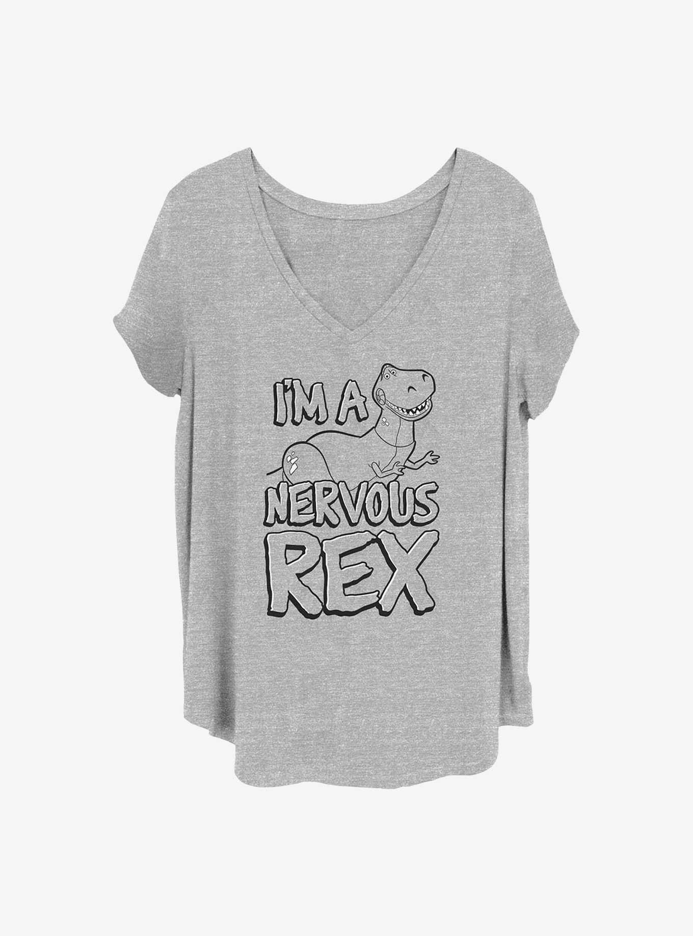 Disney Pixar Toy Story Nervous Rex Girls T-Shirt Plus Size, HEATHER GR, hi-res