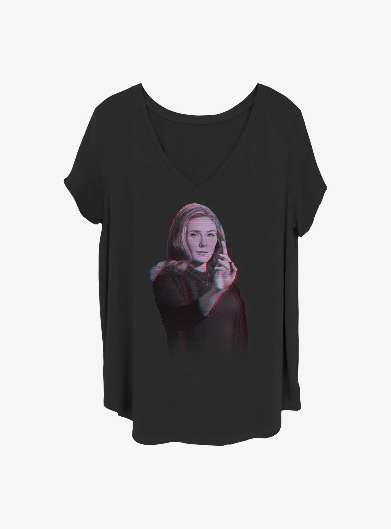 Marvel WandaVision Wanda Video Glitch Overlay Girls T-Shirt Plus Size
