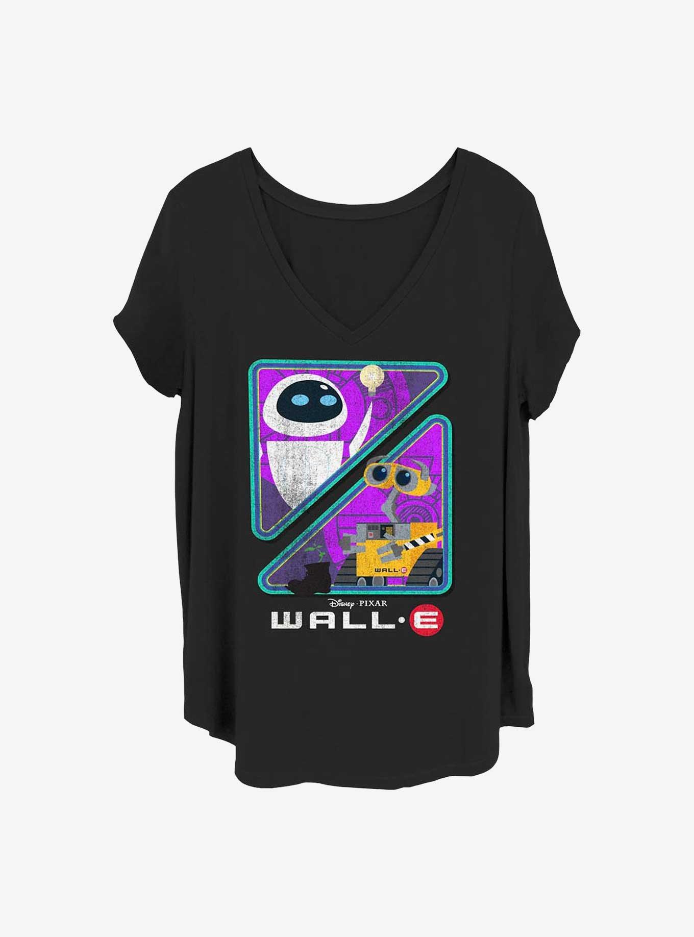 Disney Pixar Wall-E Eve and Wall-E Girls T-Shirt Plus Size, BLACK, hi-res