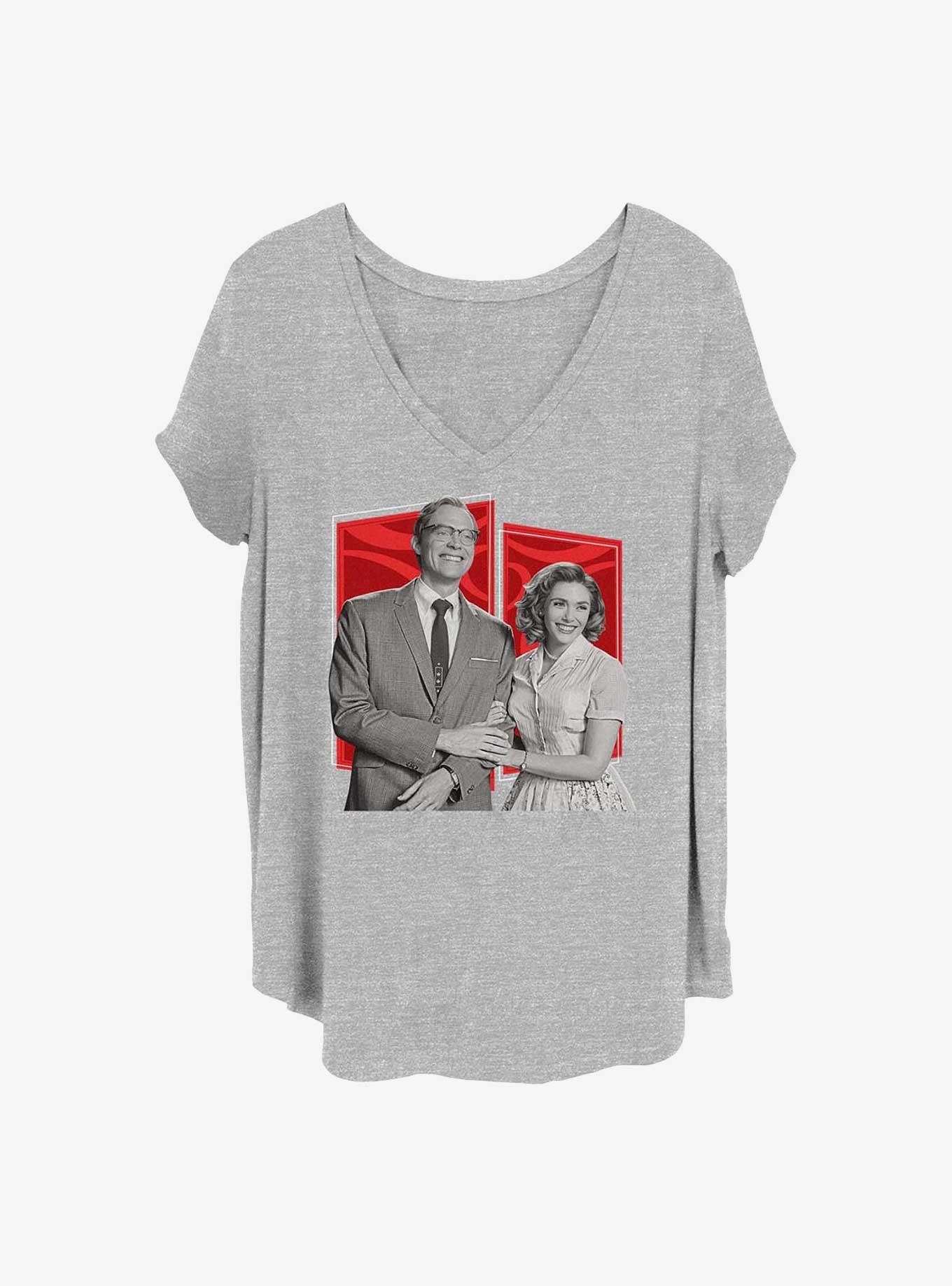 Marvel WandaVision Retro Poses Girls T-Shirt Plus Size, HEATHER GR, hi-res