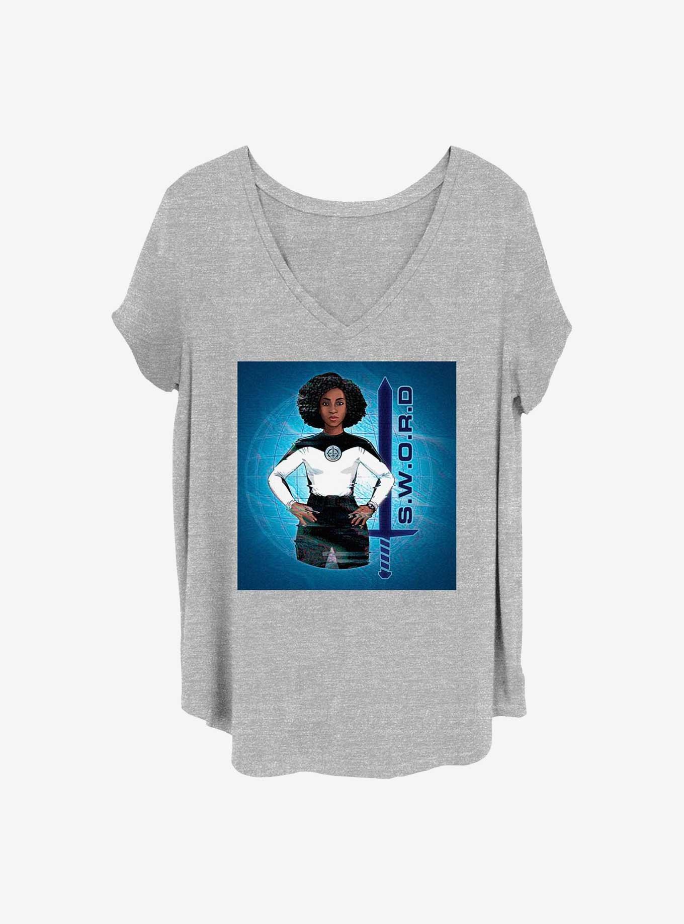 Marvel WandaVision Sword Girls T-Shirt Plus Size, HEATHER GR, hi-res