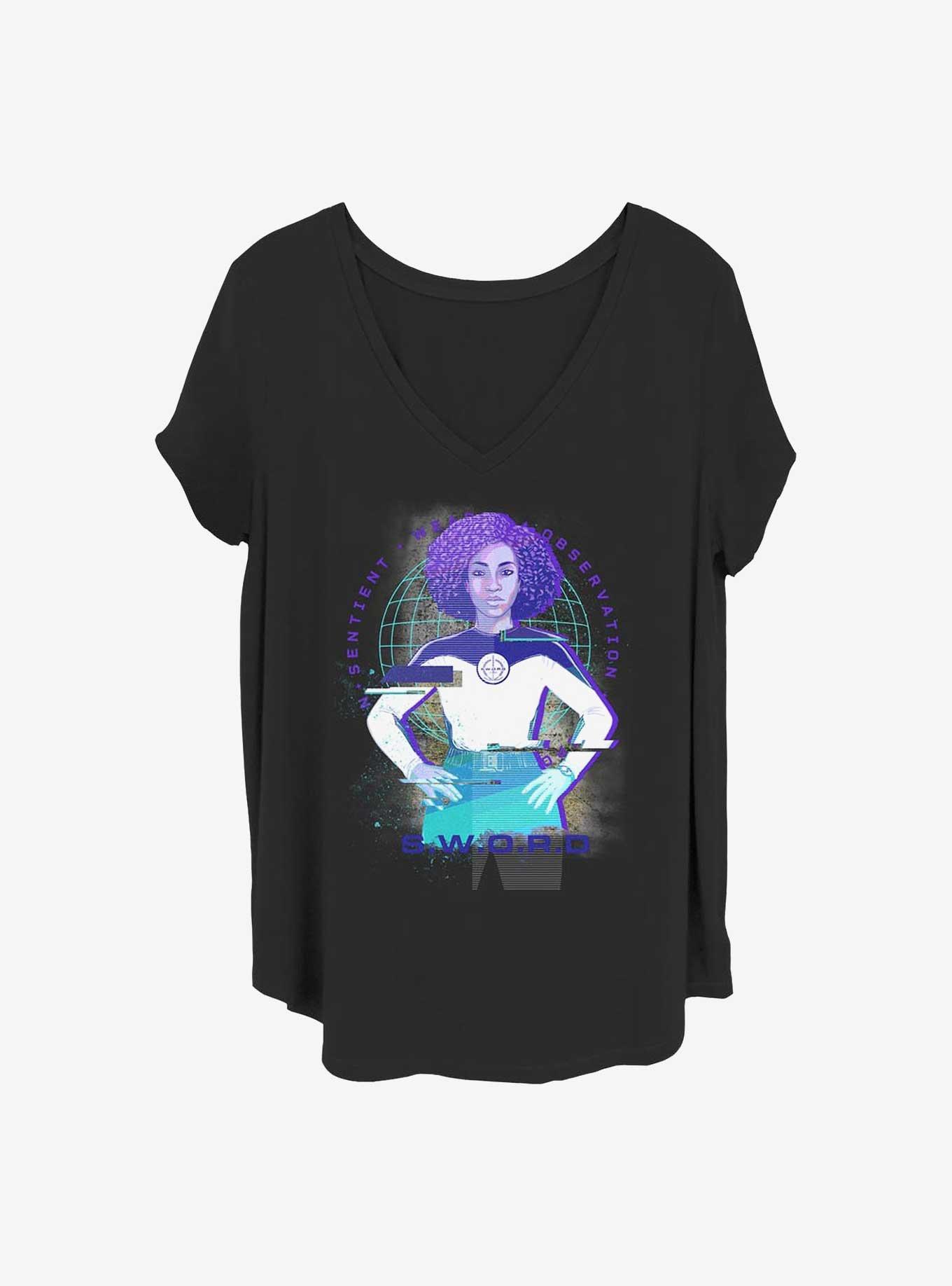Marvel WandaVision Sword Glitch Girls T-Shirt Plus Size, BLACK, hi-res