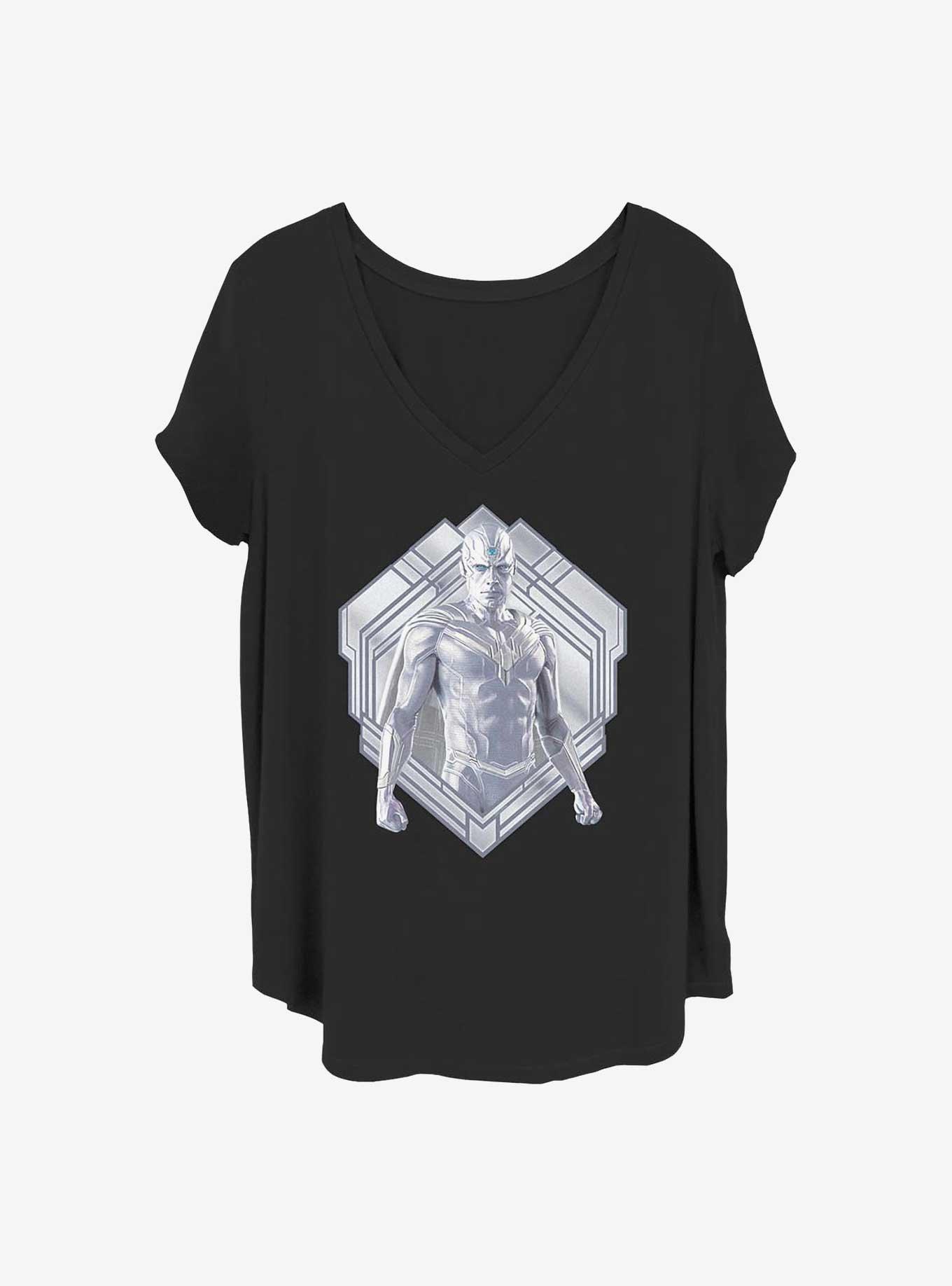 Marvel WandaVision White Vision Badge Girls T-Shirt Plus Size, BLACK, hi-res