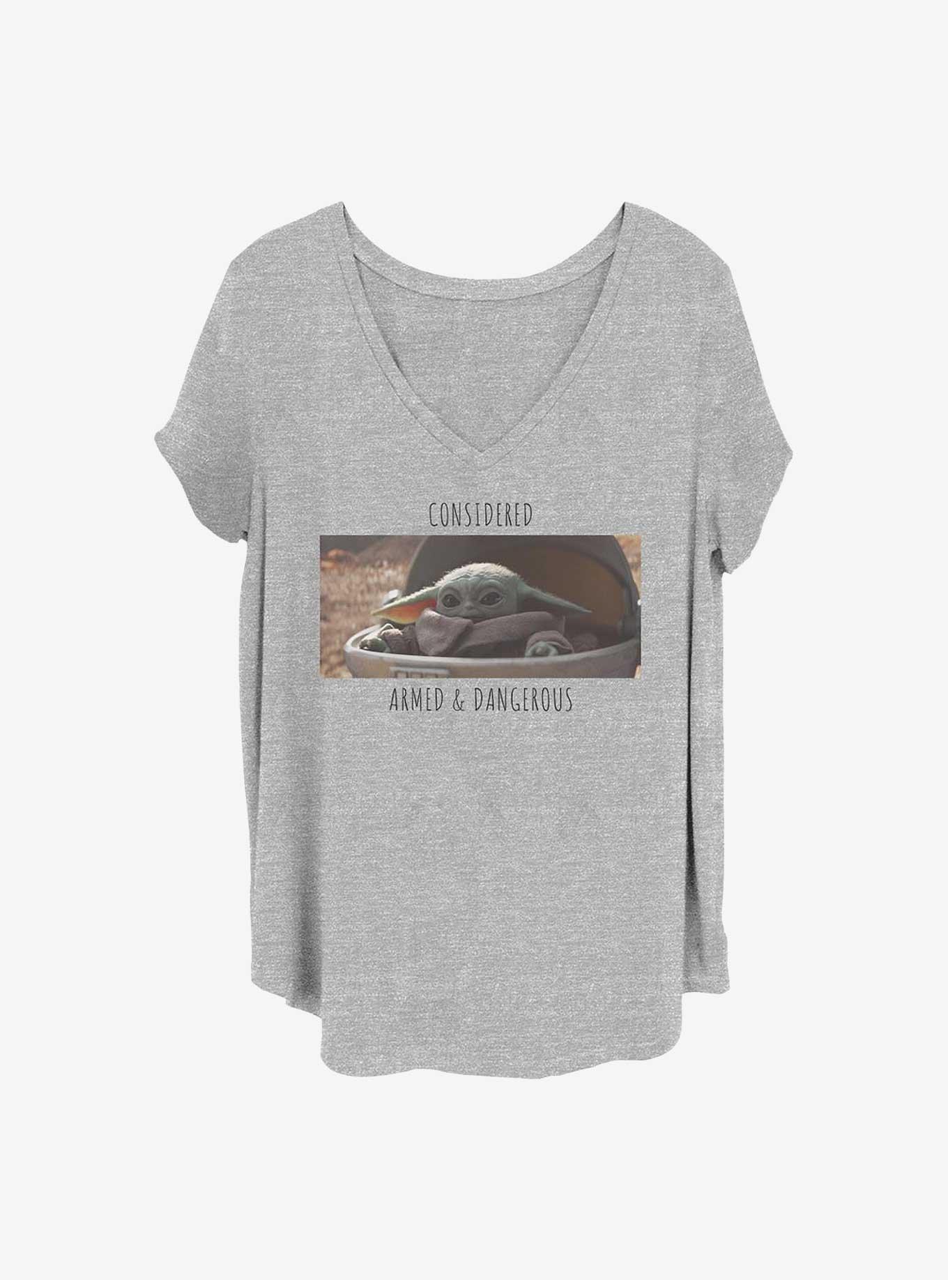 Star Wars The Mandalorian Armed & Dangerous Girls T-Shirt Plus Size, HEATHER GR, hi-res