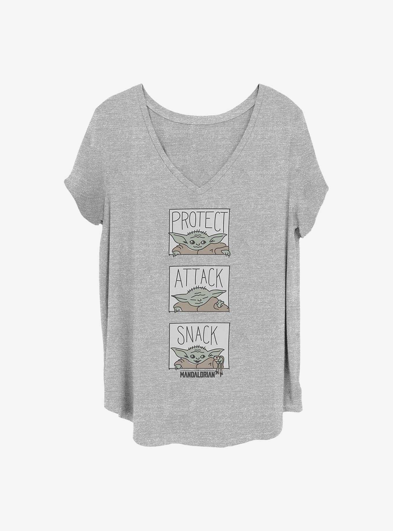 Star Wars The Mandalorian Child Comic Panel Girls T-Shirt Plus Size, HEATHER GR, hi-res