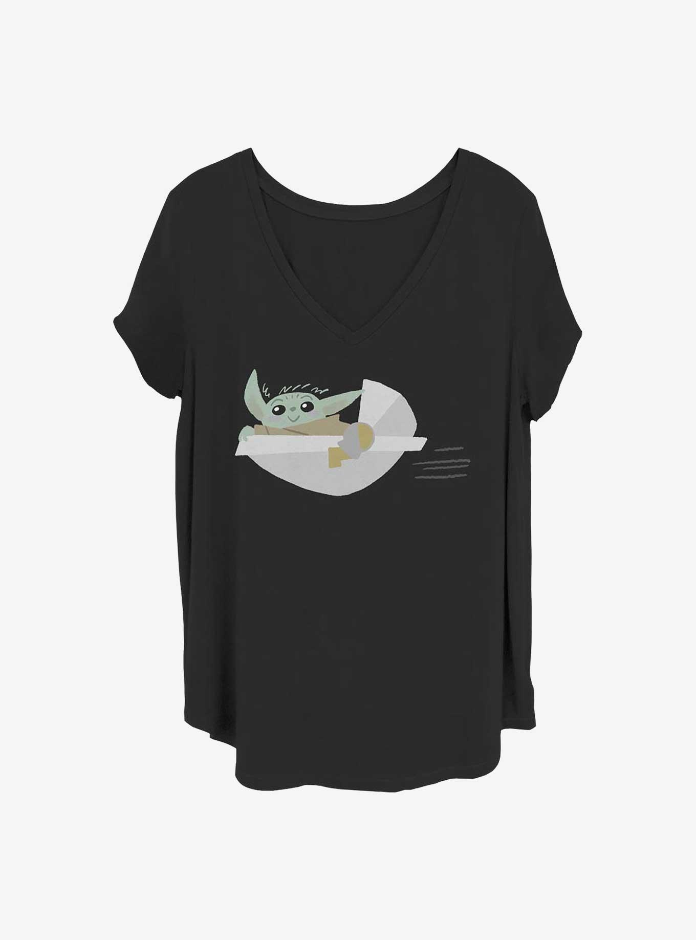 Star Wars The Mandalorian Child Flying Girls T-Shirt Plus Size