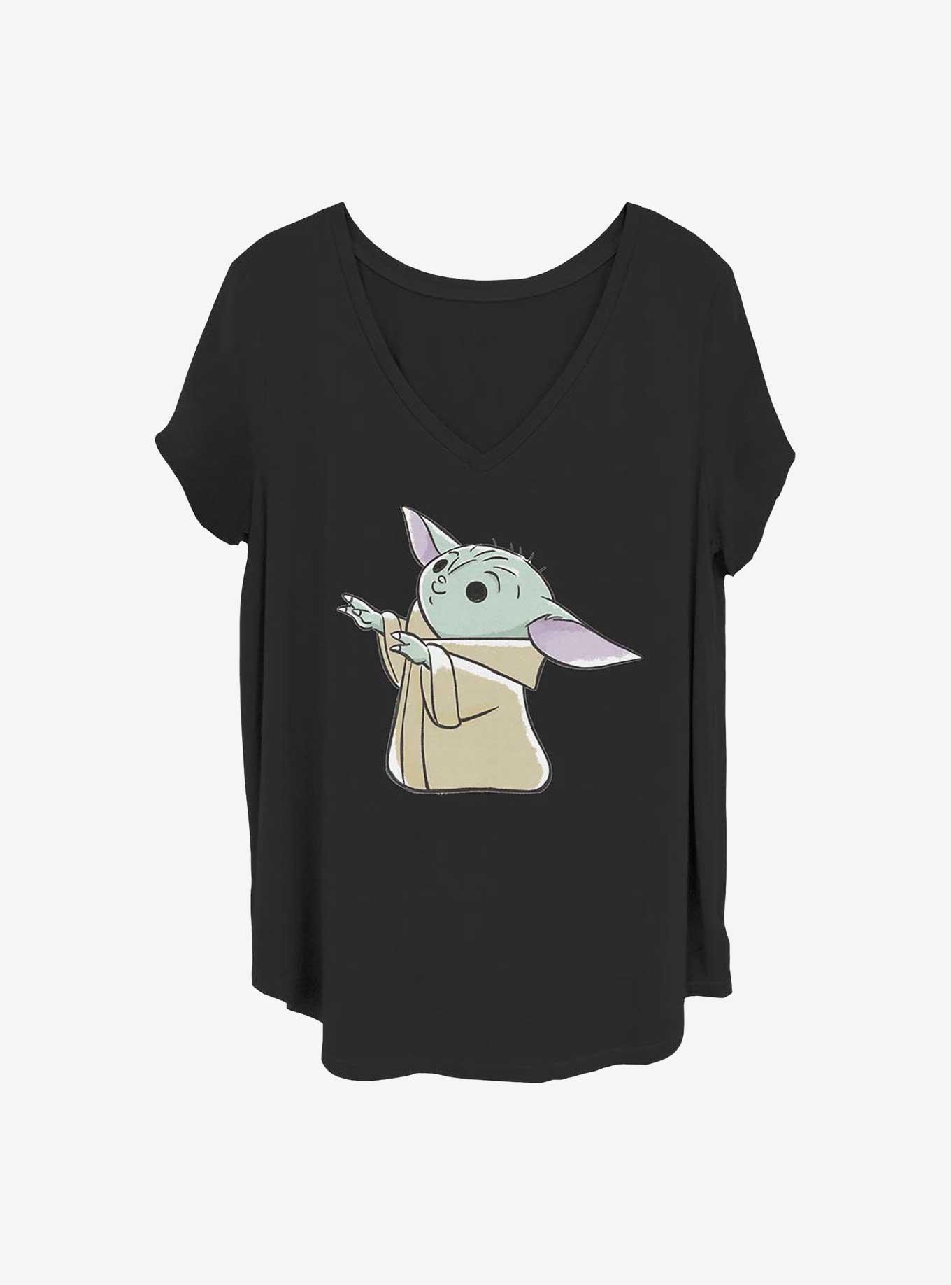 Star Wars The Mandalorian Child Reaching Girls T-Shirt Plus Size, BLACK, hi-res