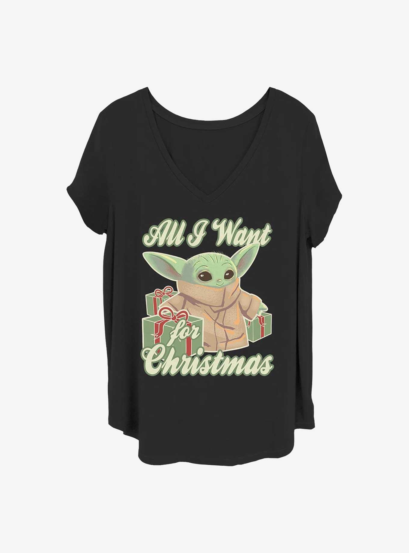 Star Wars The Mandalorian Christmas Baby Girls T-Shirt Plus Size, BLACK, hi-res