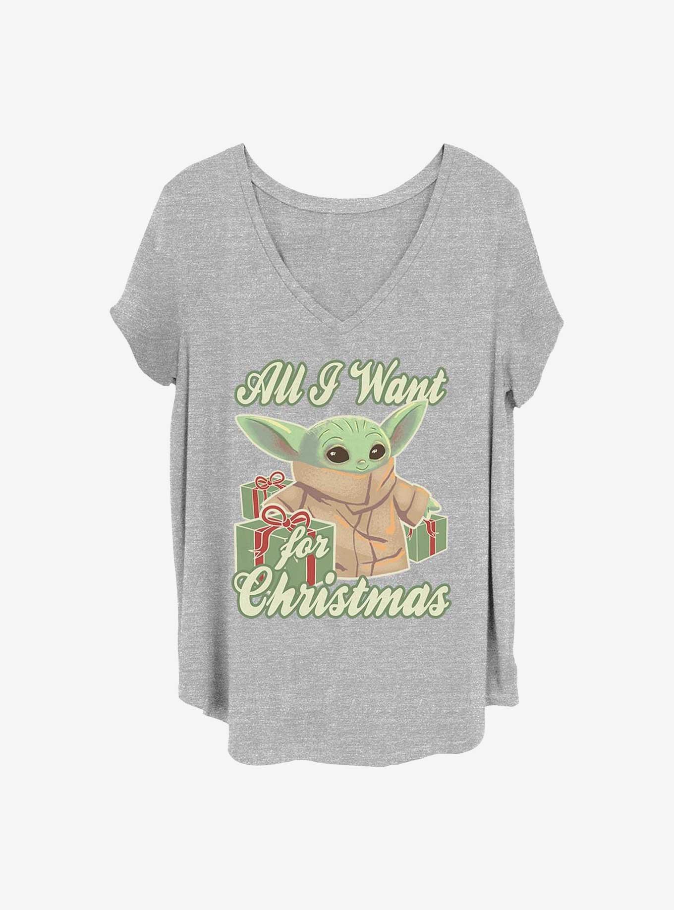 Star Wars The Mandalorian Christmas Baby Girls T-Shirt Plus Size, HEATHER GR, hi-res