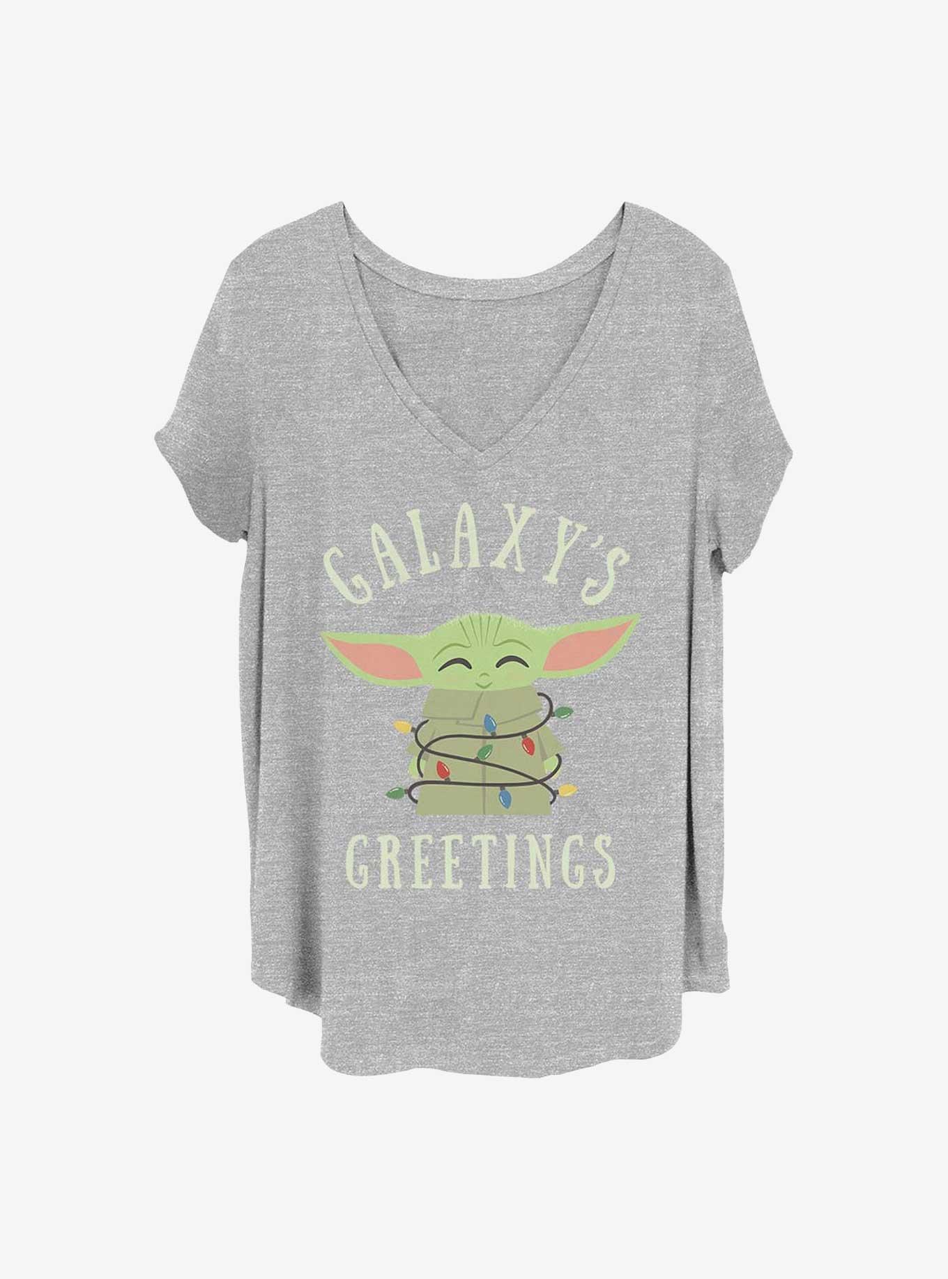 Star Wars The Mandalorian Christmas Lights Girls T-Shirt Plus Size, HEATHER GR, hi-res