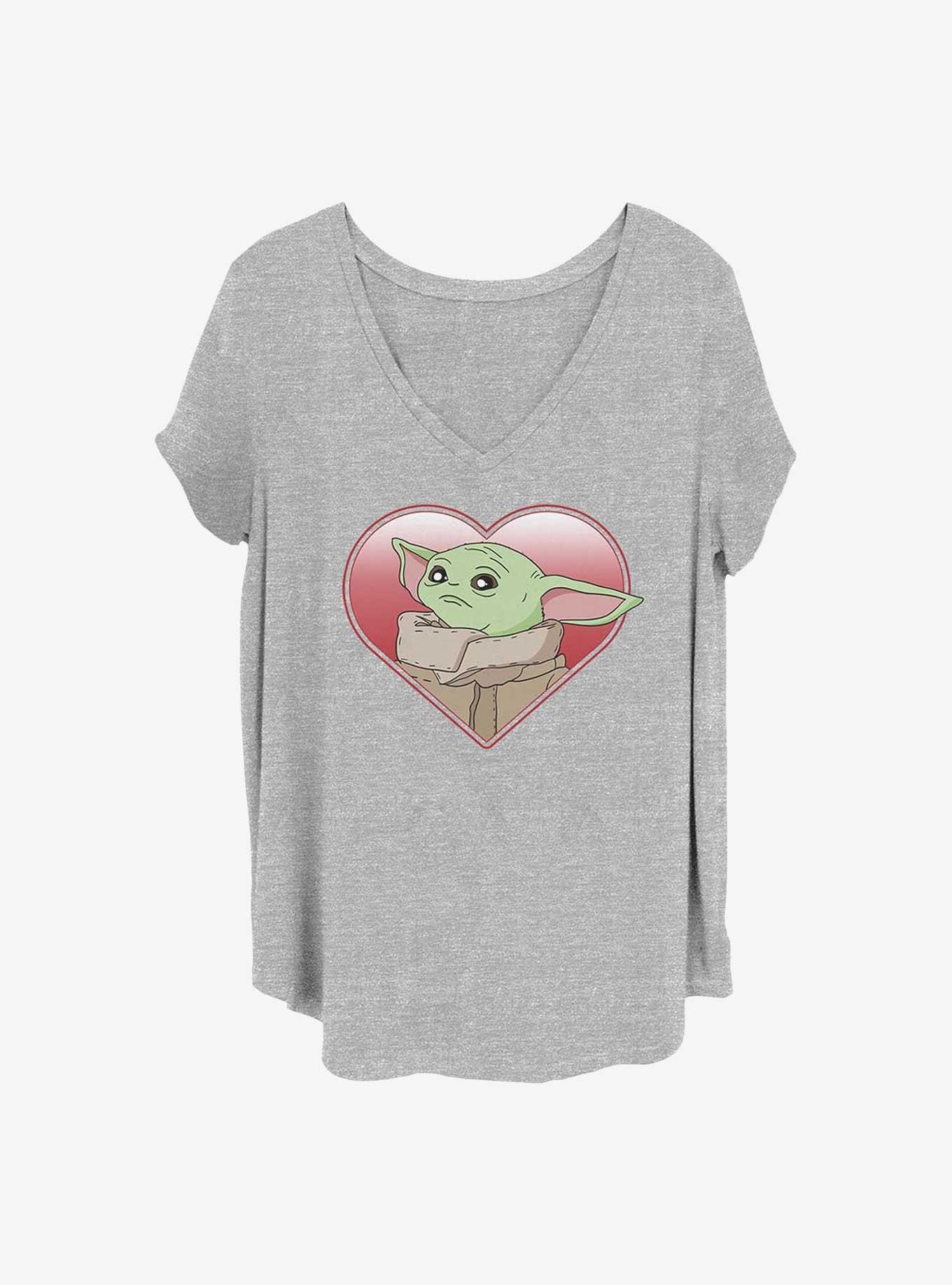 Star Wars The Mandalorian Heart Child Girls T-Shirt Plus Size, HEATHER GR, hi-res