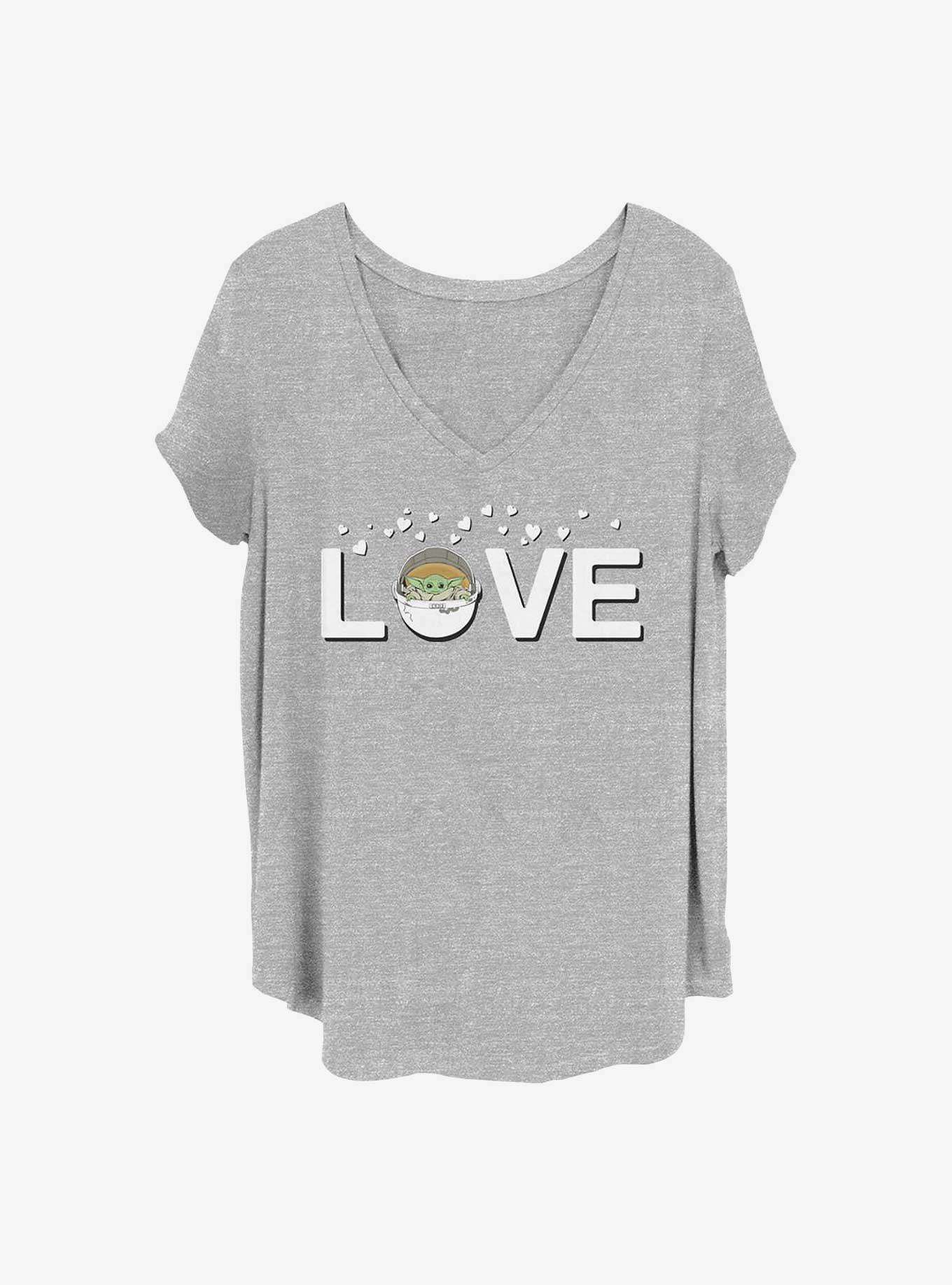 Star Wars The Mandalorian Love Girls T-Shirt Plus Size, HEATHER GR, hi-res