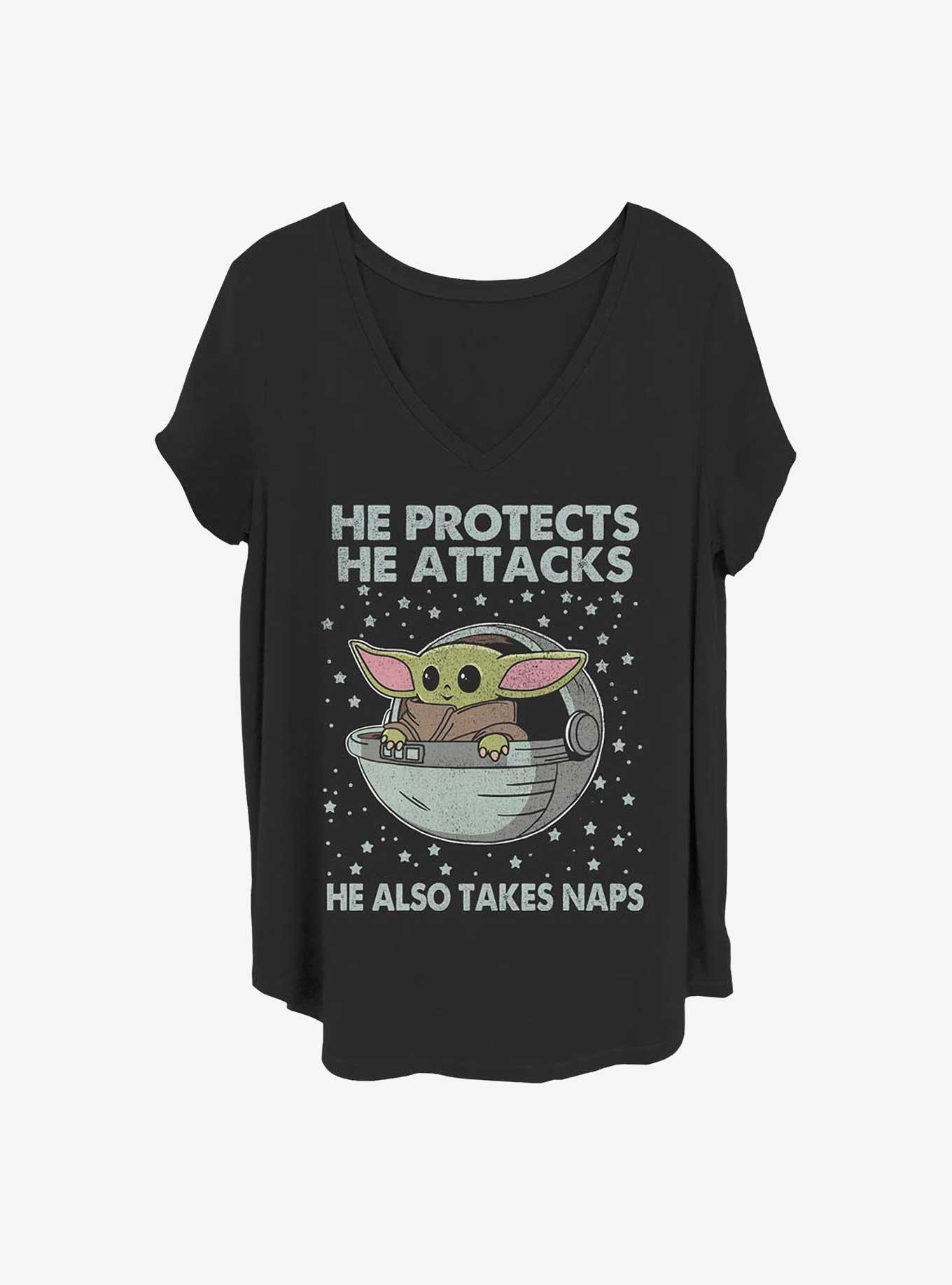 Star Wars The Mandalorian Naps Girls T-Shirt Plus Size, BLACK, hi-res