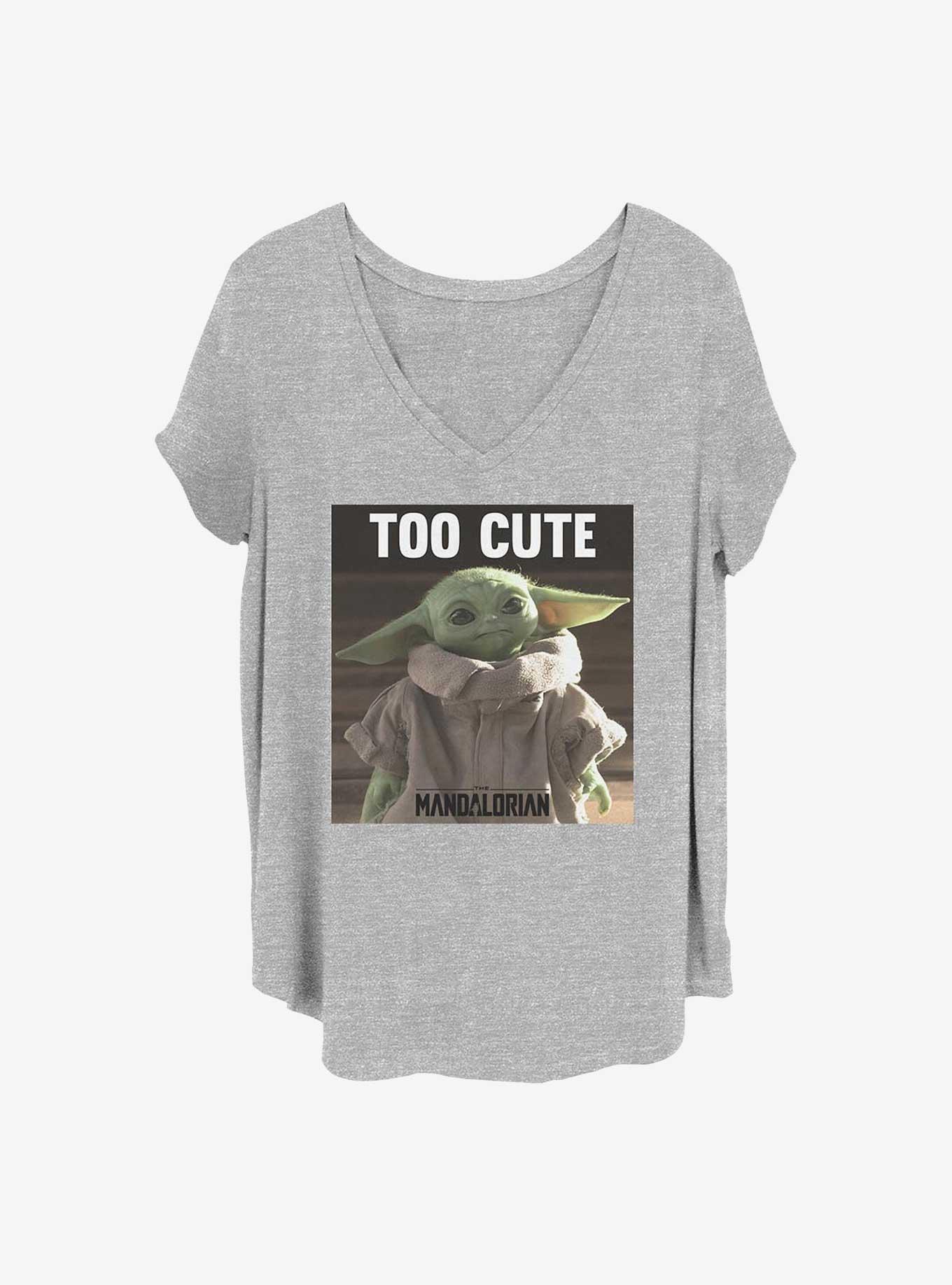 Star Wars The Mandalorian Too Cute Girls T-Shirt Plus Size, HEATHER GR, hi-res