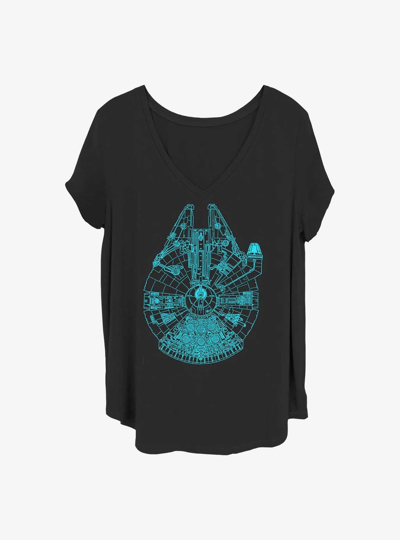 Star Wars Blue Falcon Girls T-Shirt Plus Size, BLACK, hi-res