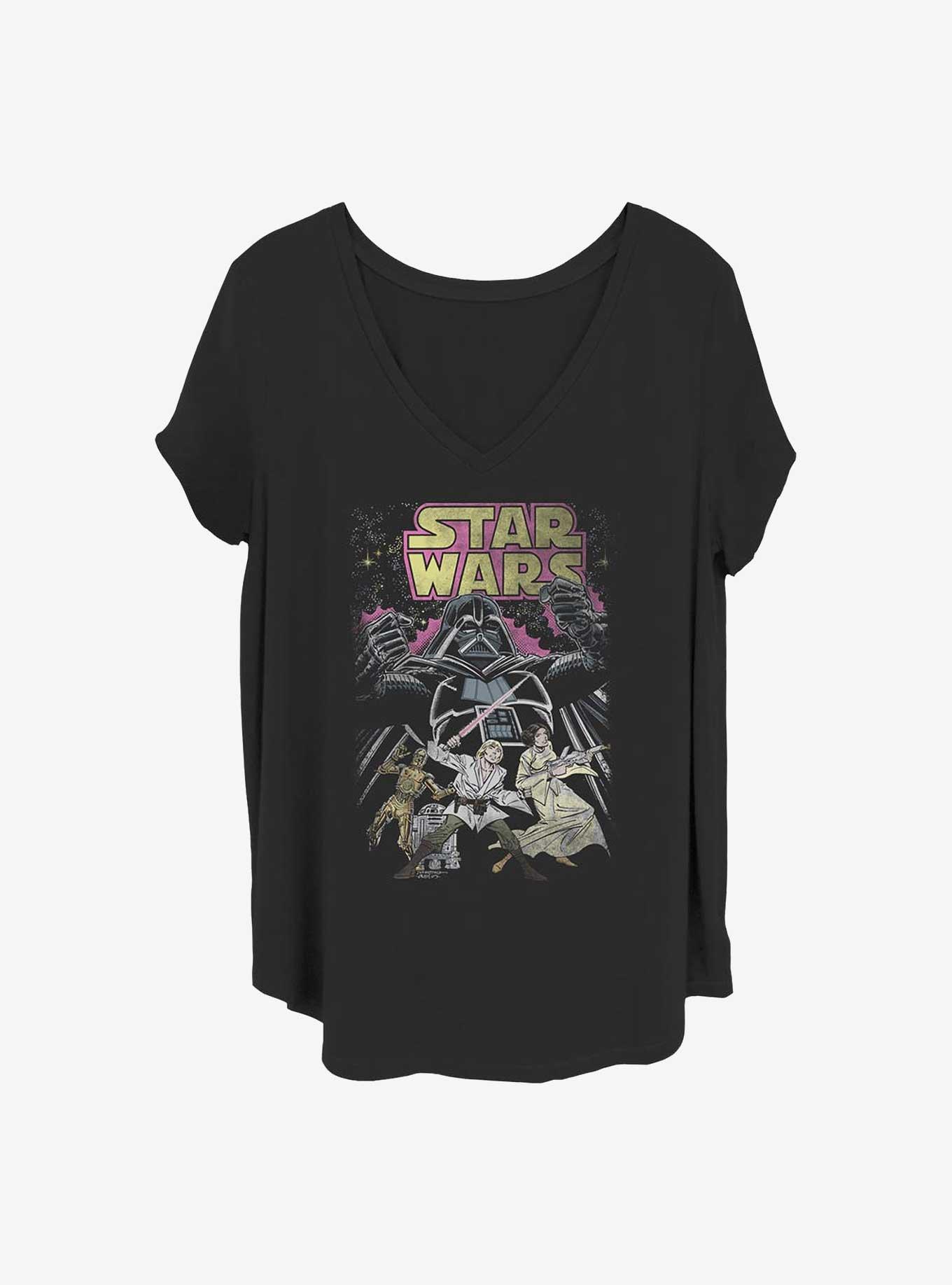 Star Wars Comic Wars Girls T-Shirt Plus Size, BLACK, hi-res