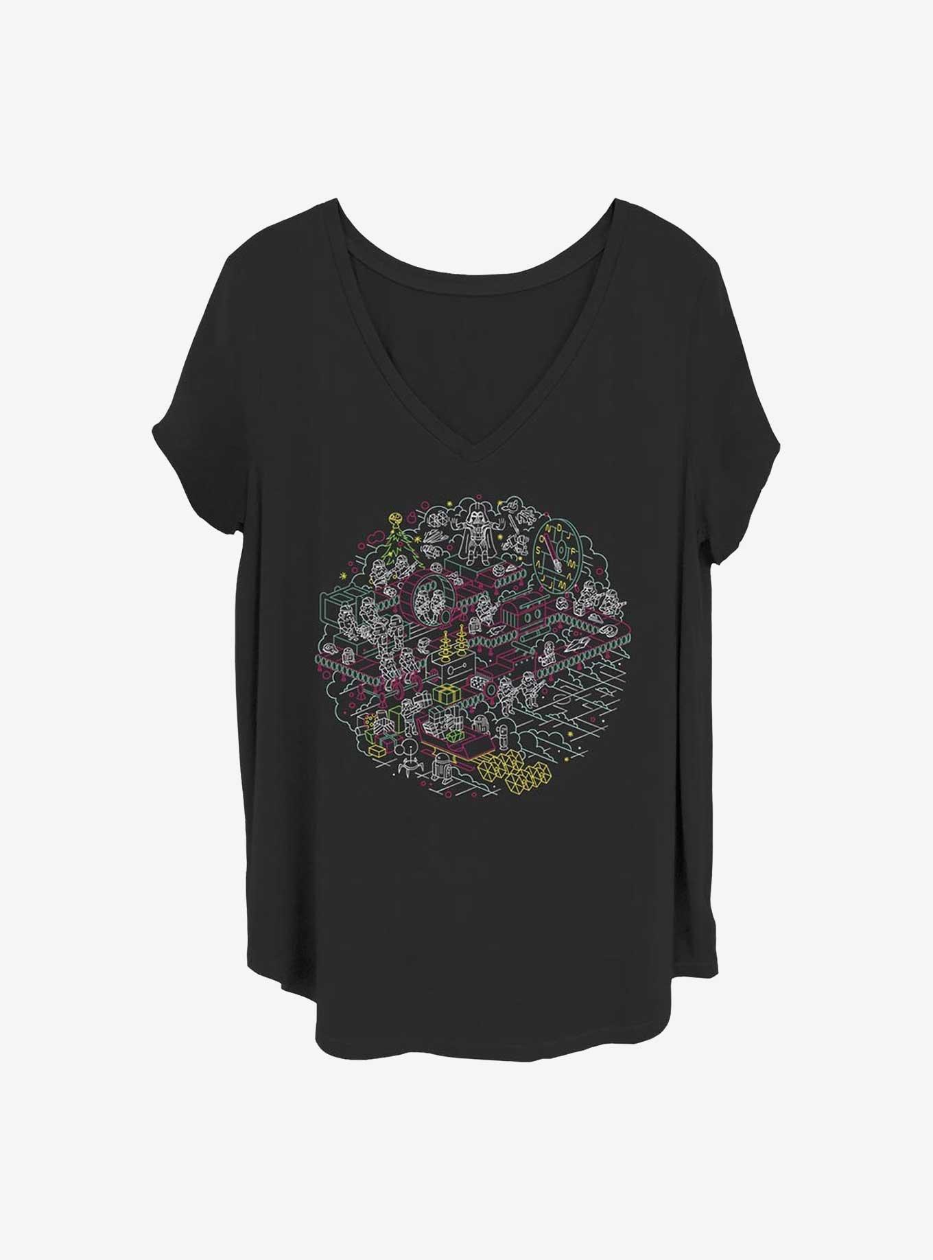 Star Wars Linear Xmas Girls T-Shirt Plus Size, BLACK, hi-res
