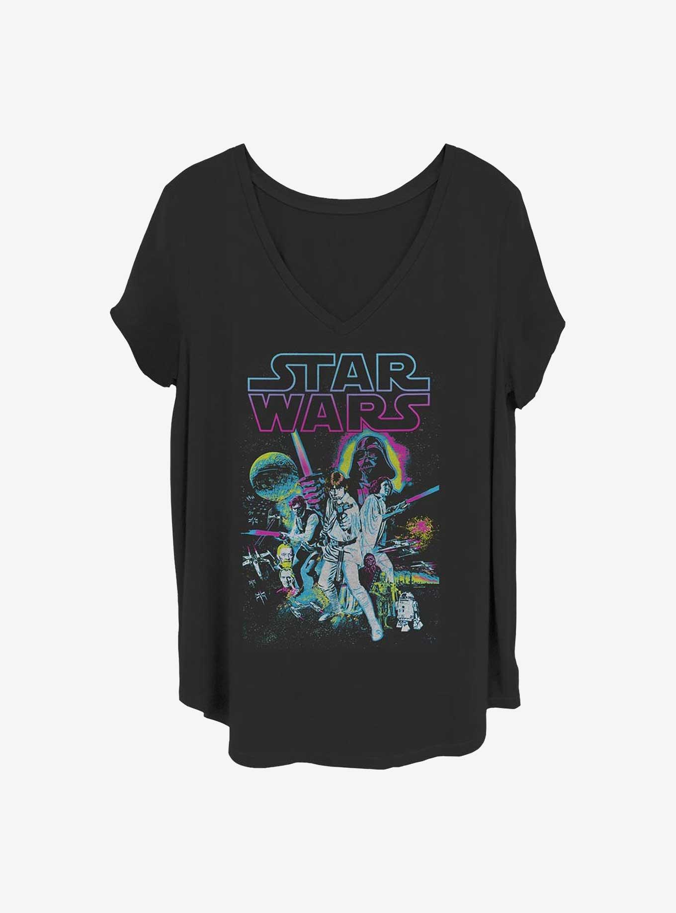 Star Wars Neon Hope Girls T-Shirt Plus Size, BLACK, hi-res