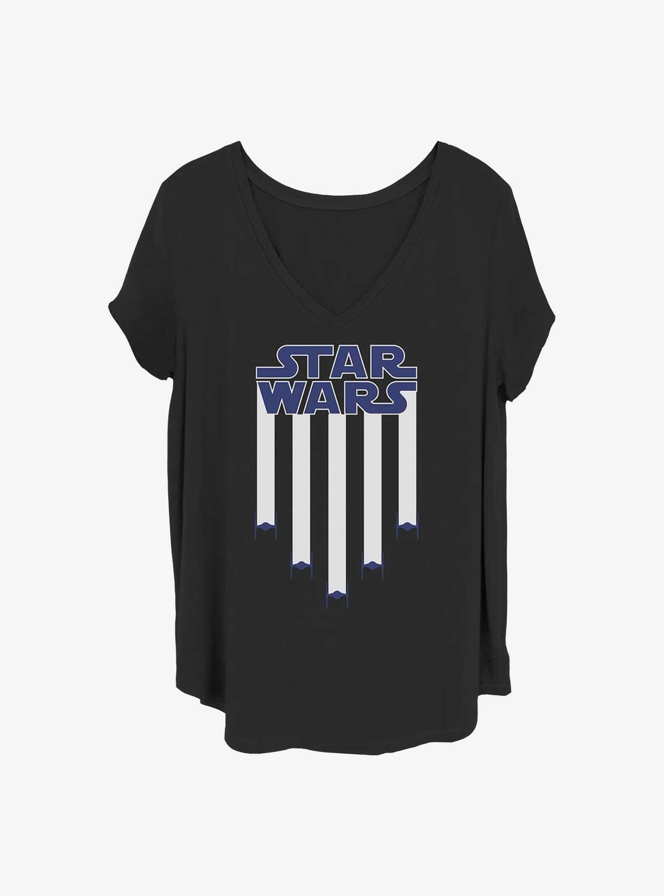 Star Wars Star Banner Girls T-Shirt Plus Size, BLACK, hi-res