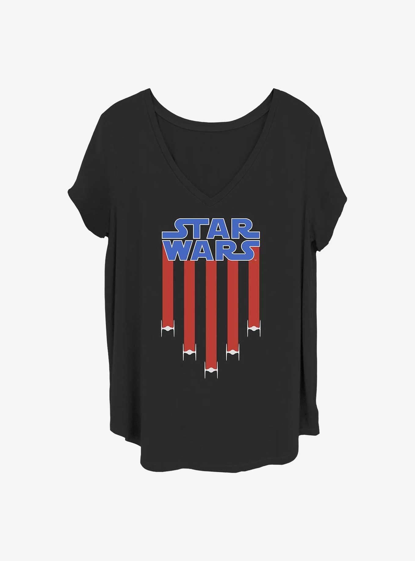 Star Wars Star Banner Girls T-Shirt Plus Size, BLACK, hi-res