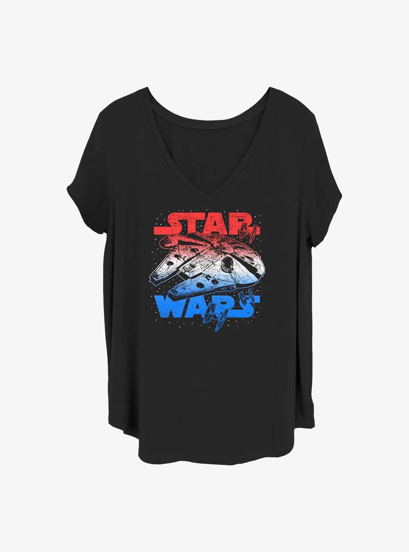 Star Wars Star Spangled Falcon Girls T-Shirt Plus Size, BLACK, hi-res