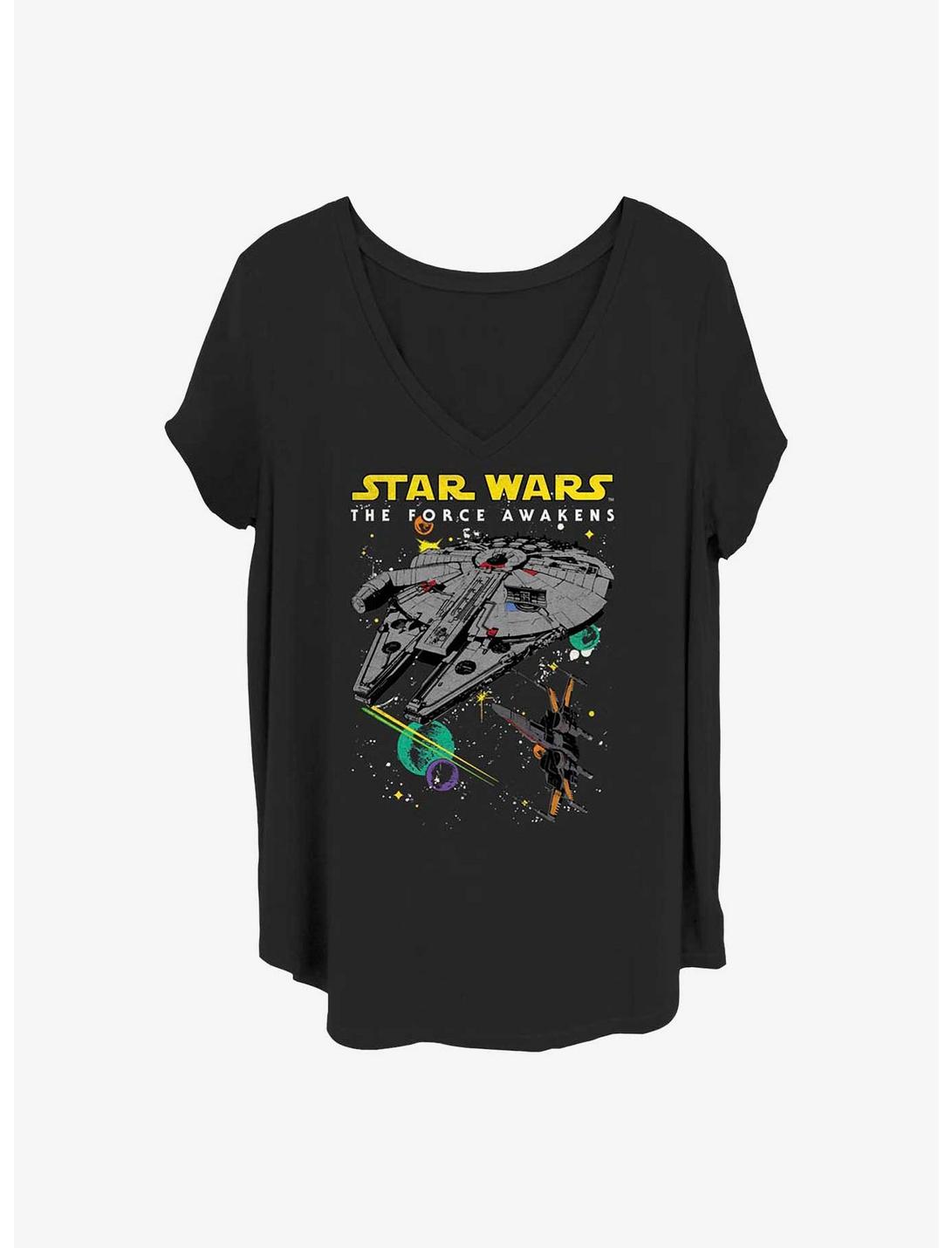 Star Wars: Episode VII - The Force Awakens Lined Up Girls T-Shirt Plus Size, BLACK, hi-res