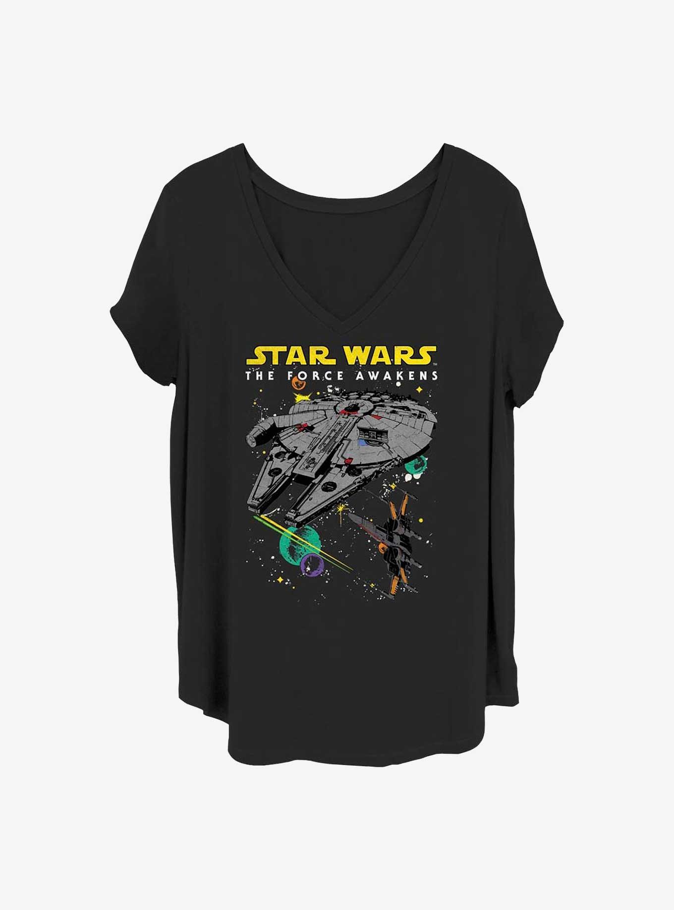Star Wars: Episode VII - The Force Awakens Lined Up Girls T-Shirt Plus Size, BLACK, hi-res