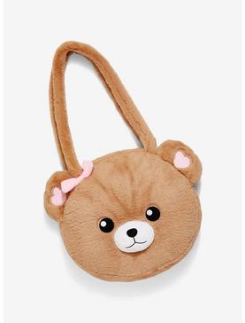 Teddy Bear Fuzzy Plush Shoulder Bag, , hi-res