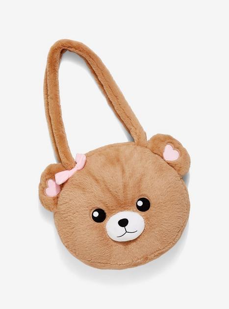 Teddy Bear Fuzzy Plush Shoulder Bag